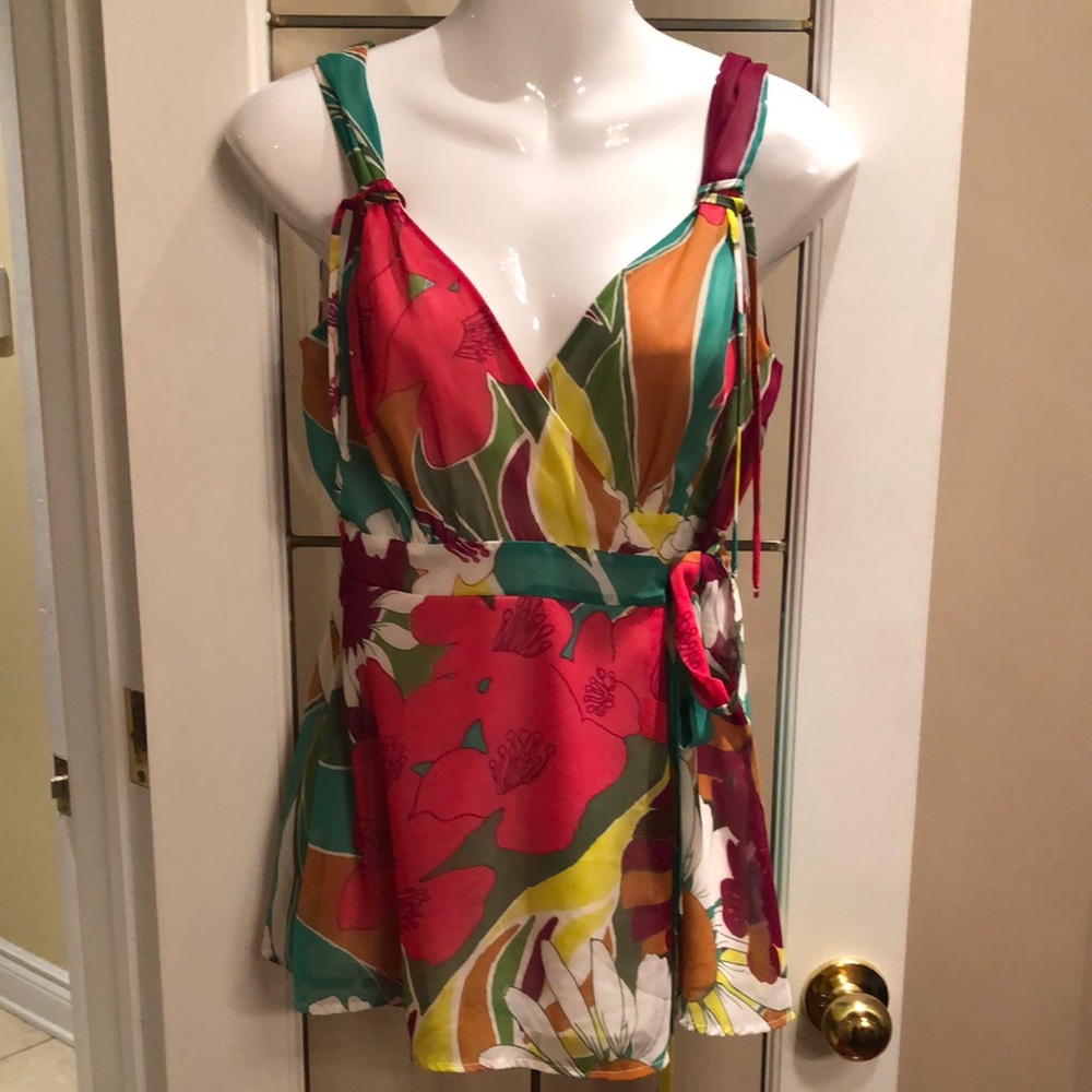 Colorful Floral Sleeveless Top